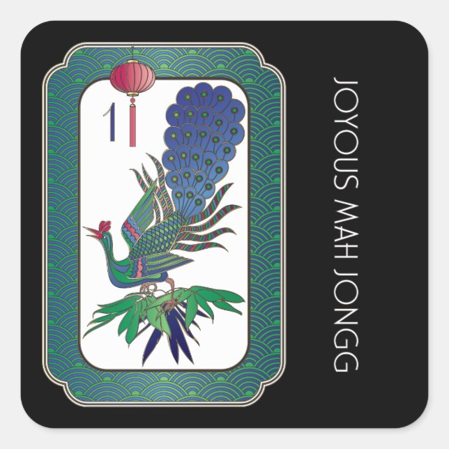 Stickers de vacances aux oiseaux Mah Jongg (Devant)