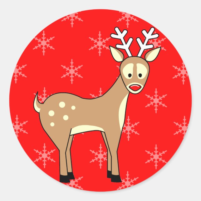 Stickers de vacances Cartoon Reindeer (Devant)