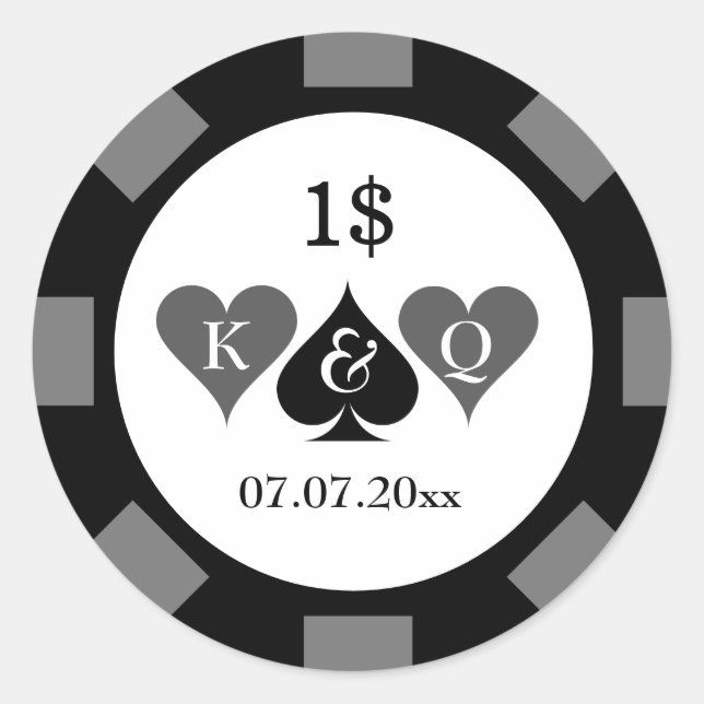 stickers de valeur de jeton pour la fête de mariag (Devant)
