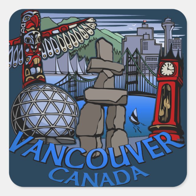Stickers de Vancouver Canada Art commémoratif (Devant)