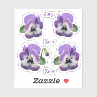 Stickers de vinyle Contour Purple Pansies