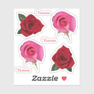 Stickers de vinyle Contour rose et rouge Roses