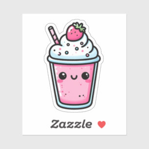 Stickers de vinyle de fraise Milkshake