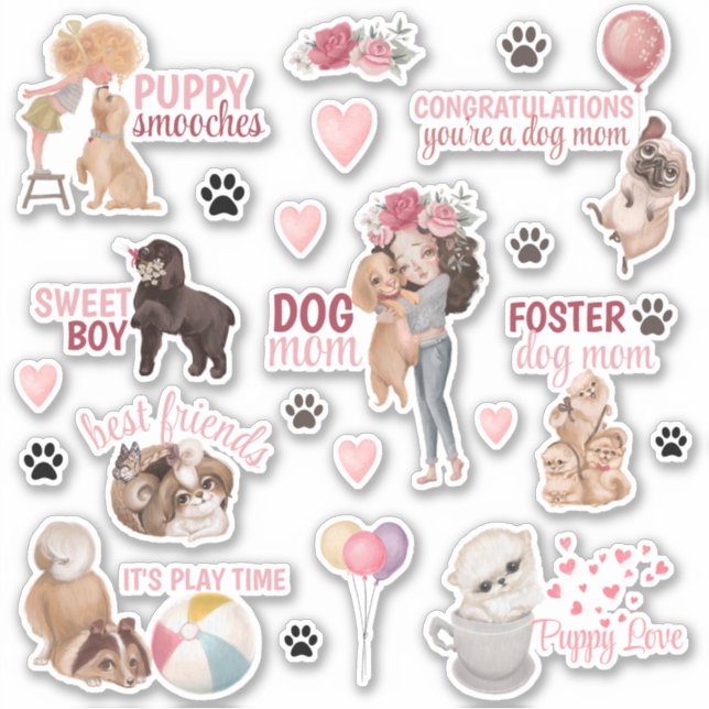 Stickers de vinyle maman chien (Devant)