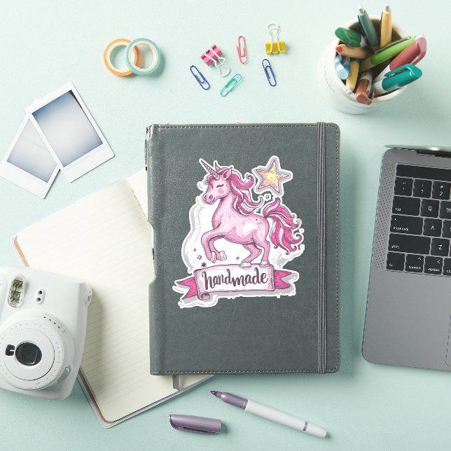 Stickers de vinyle moyen Unicorn et l'inscription (Couverture iPad)