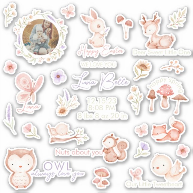 Stickers de vinyle pour bébé animal de bois (Devant)
