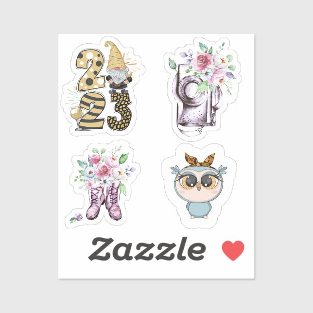 Stickers de vinyle sur mesure de 8 po x 8 po (Feuille)