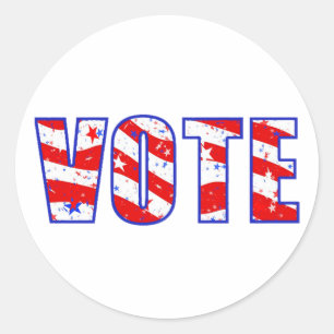 Stickers de vote Red White and Blue American Flag