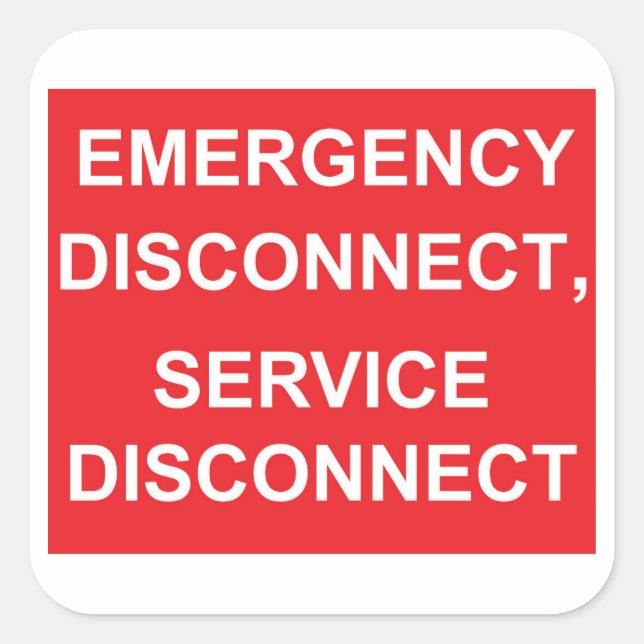 Stickers Déconnexion d'urgence, Déconnexion de ser (Devant)