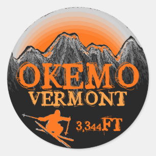 stickers d'élévation de ski orange Okemo Vermont