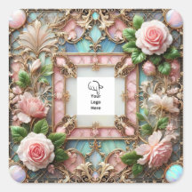 Stickers d'emballage Roses de cadres personnalisab