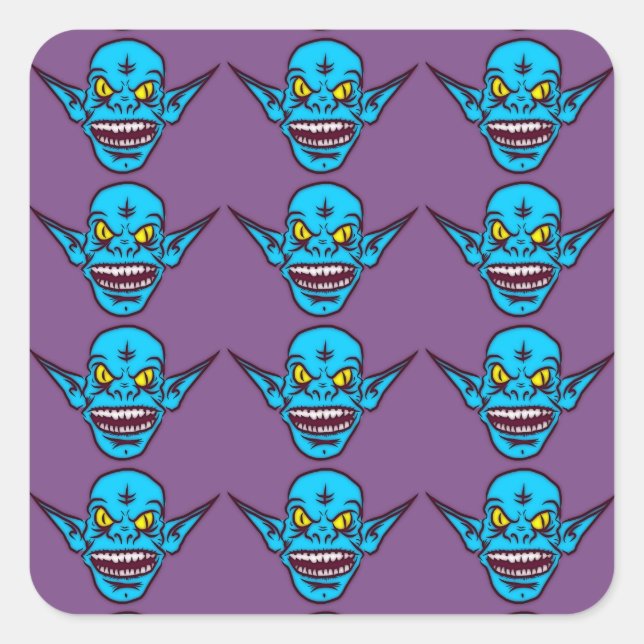 stickers démon zombie bleu (Devant)