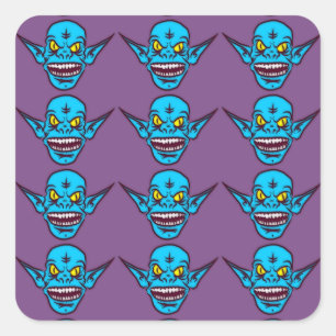 stickers démon zombie bleu