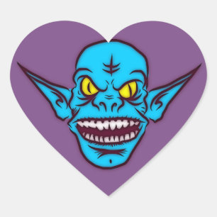 stickers démon zombie bleu