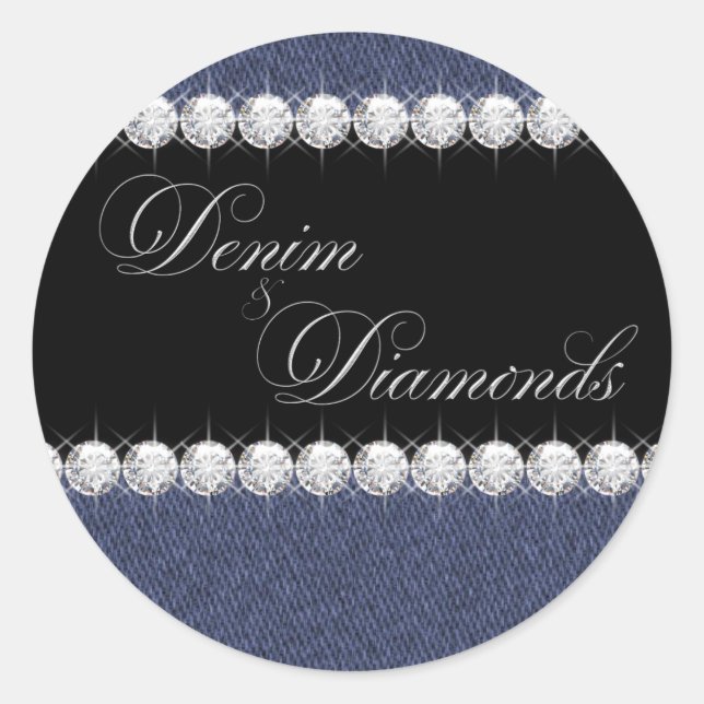 Stickers Denim et Diamonds élégant (Devant)