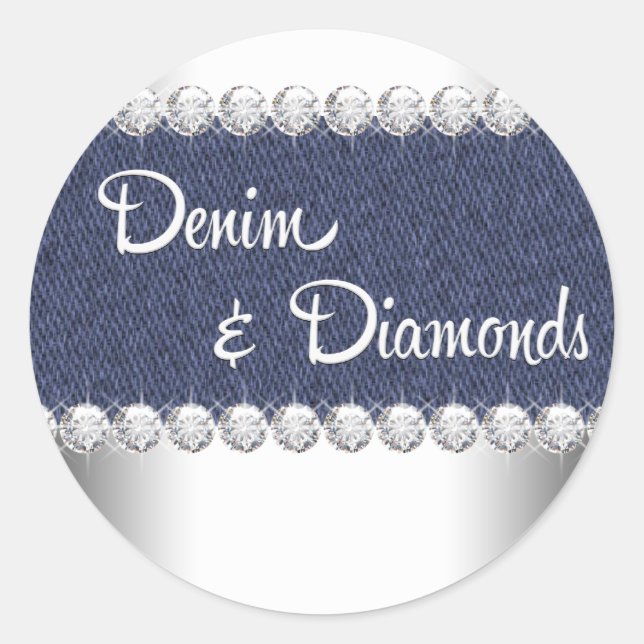 Stickers Denim et Diamonds élégant (Devant)