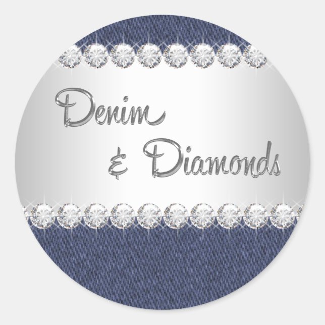 Stickers Denim et Diamonds élégant (Devant)
