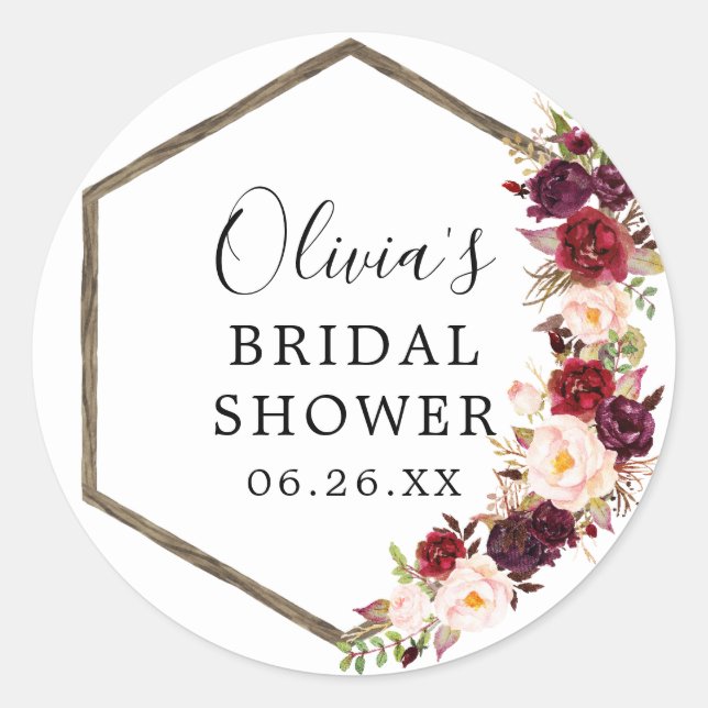 Stickers d'enveloppe Boho Burgundy Favoriser (Devant)