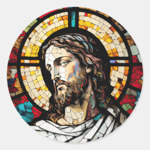 Stickers Design Jesus en verre tendu