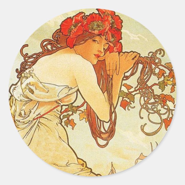 Stickers d'été Alphonse Mucha (Devant)