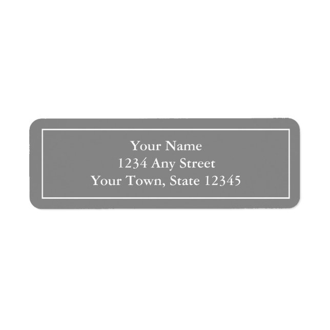 Stickers d'étiquette d'adresse de retour gris pré- (Devant)