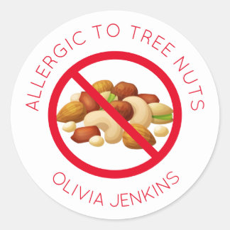 Stickers d'étiquette d'allergie aux noix d'arbre p