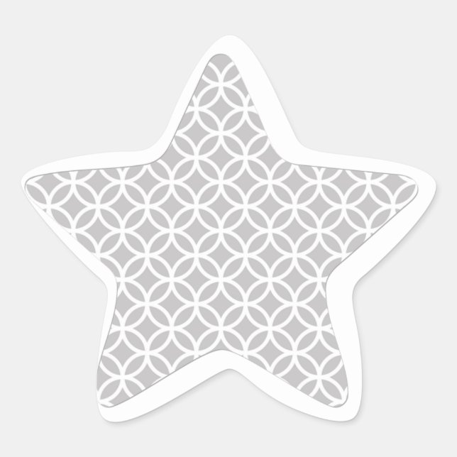 Stickers d'étoiles à motifs gris et blanc modernes (Devant)