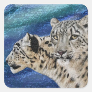 Stickers d'habitat du léopard des neiges