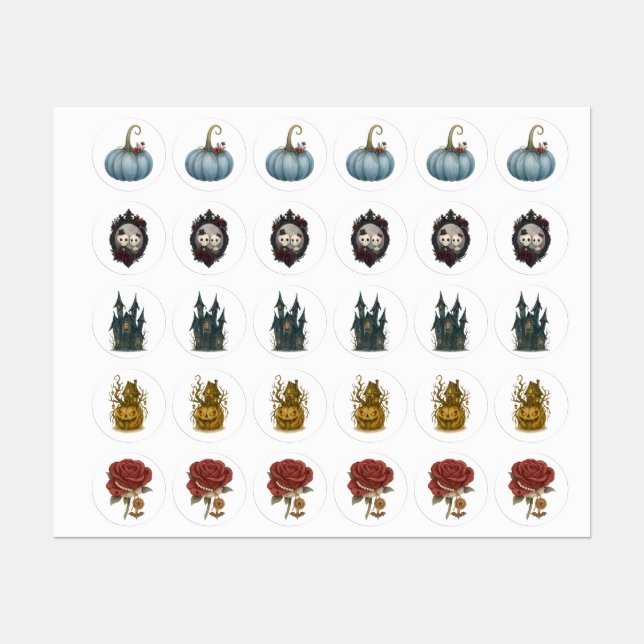 Stickers d'Halloween gothique vintage - Citrouille (Feuille)