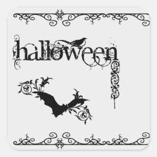 Stickers d'Halloween noir et blanc élégant