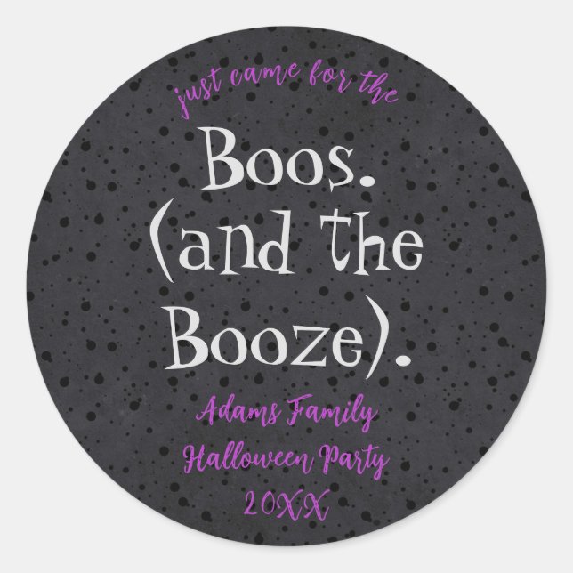 Stickers d'Halloween pour adultes Booze et Booze (Devant)