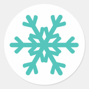 Stickers d'hiver Turquoise Blue Snowflake