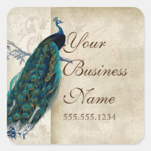 Stickers d'identification d'entreprise Peacock vin