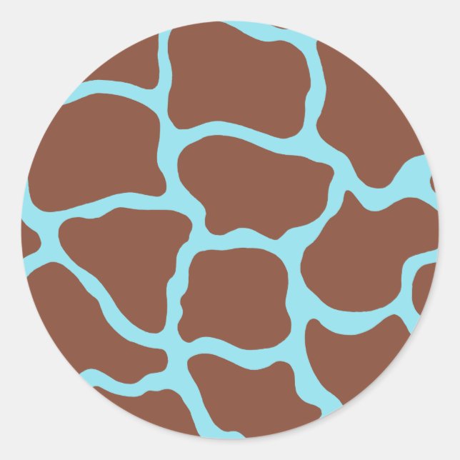 Stickers d'impression de girafe Brown et bleue (Devant)