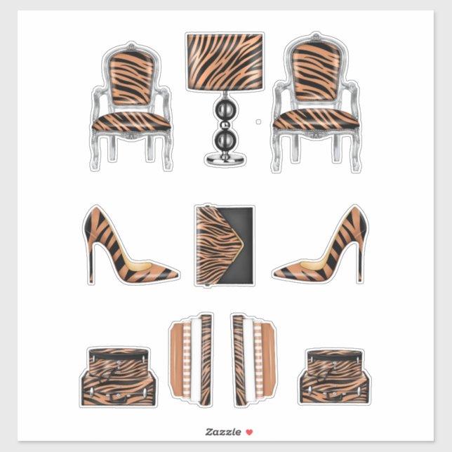 Stickers d'impression de tigre haute mode (Feuille)
