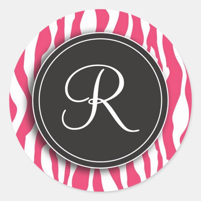 Stickers d'impression en zèbre rose de monographie (Devant)