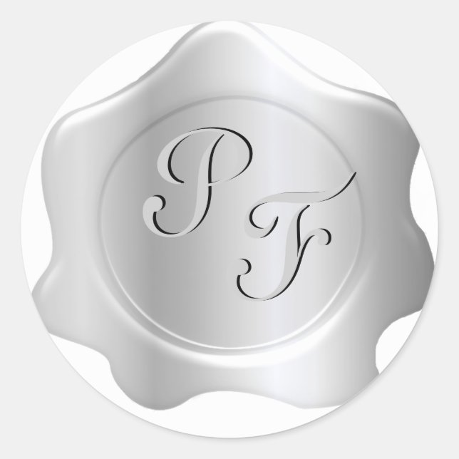 Stickers d'impression monogramme en cire d'argent (Devant)