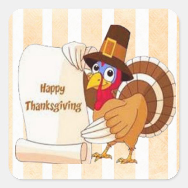 Stickers dinde caricature bon thanksgiving (Devant)