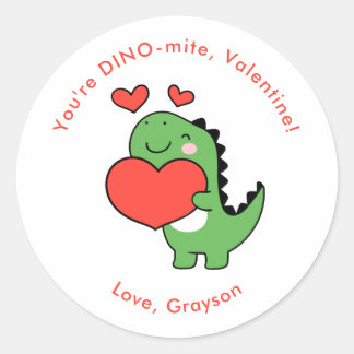 Stickers Dino Heart Personnalisé Saint Valentin