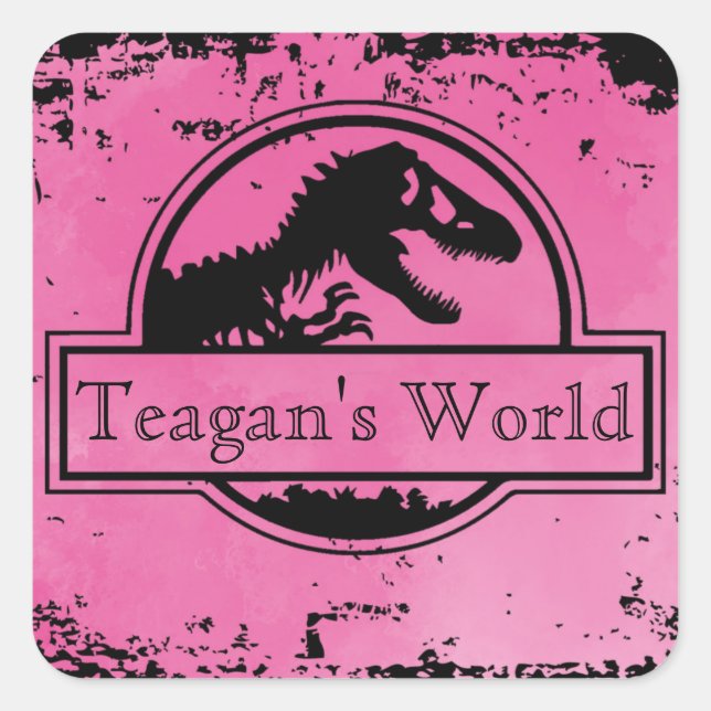 Stickers Dino rose Jurassic (Devant)