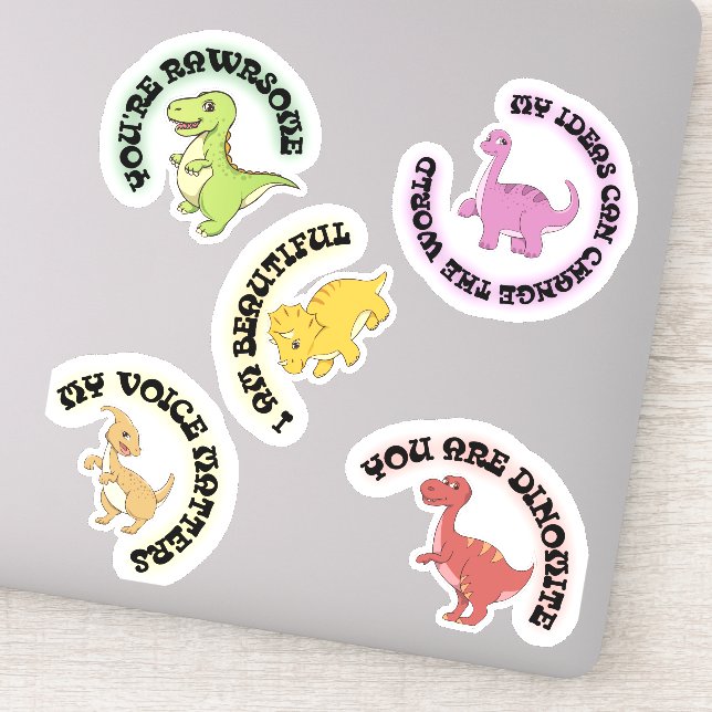 Stickers Dinosaur Motivational Pack pour enfants (Détail)
