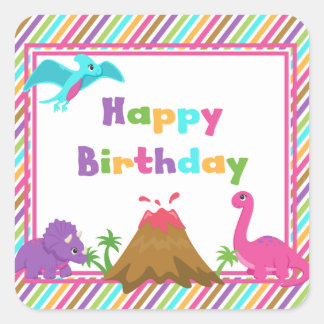 Stickers Dinosaure fille