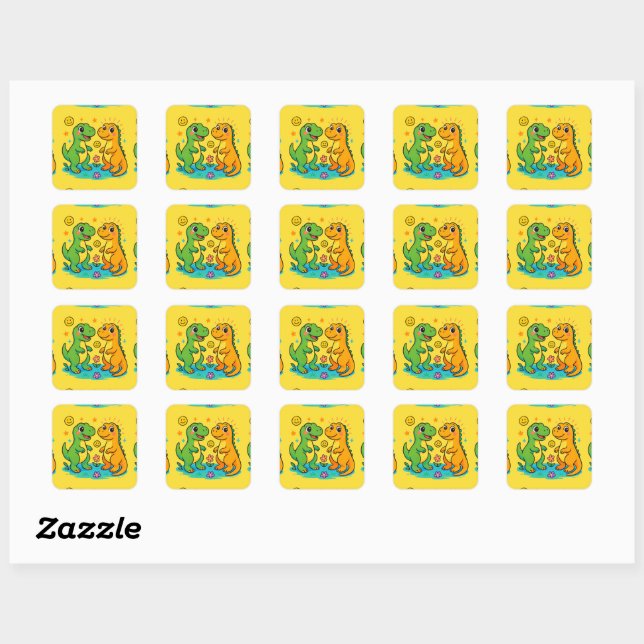 Stickers Dinosaure mignon (Feuille)