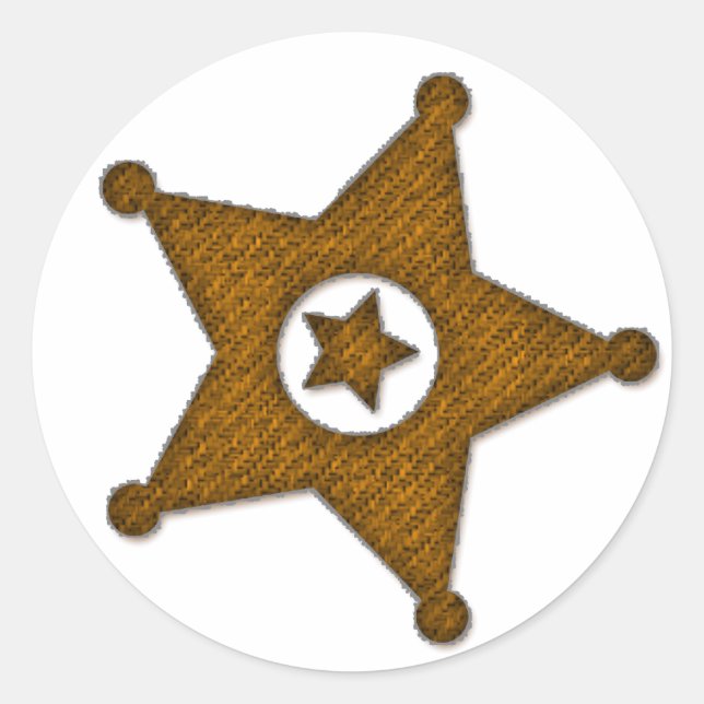 Stickers d'insigne Sherriff Ouest texturé Brown (Devant)