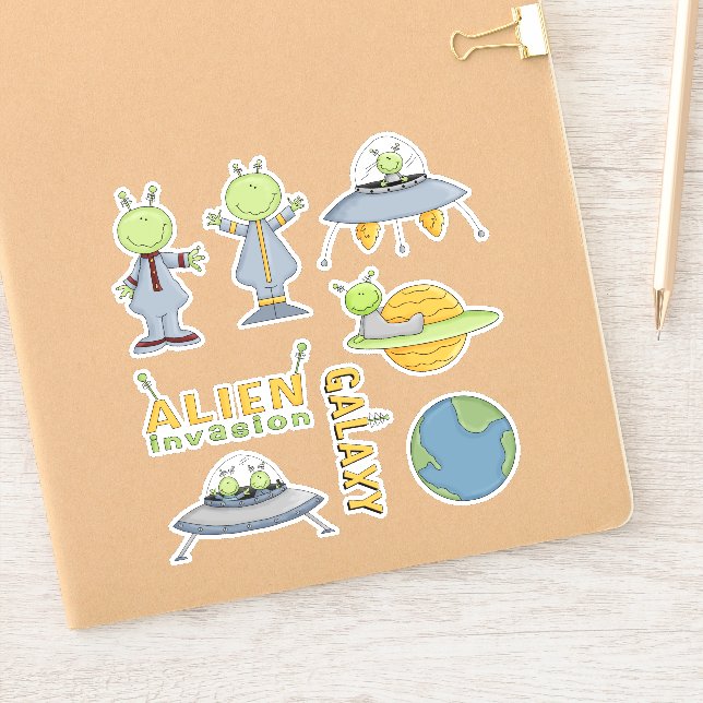 Stickers d'invasion Alien de l'espace extra-atmosp (Carnet)