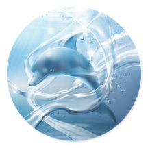 stickers Dolphin bleu