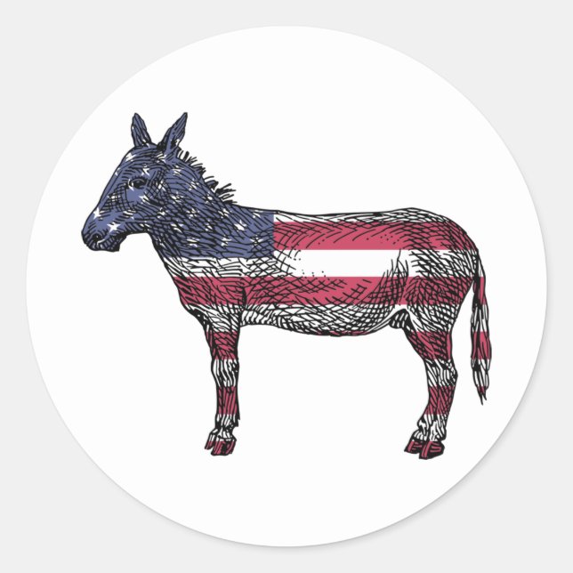 Stickers Donkey démocrate (Devant)