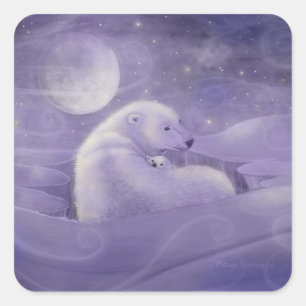 Stickers d'ours polaire d'hiver doux et petits