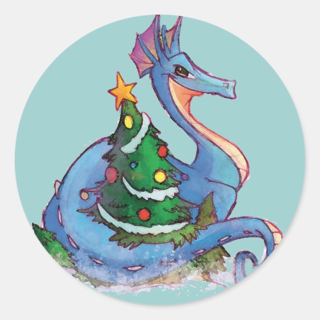 Stickers Dragon de Noël pour enfants (Devant)