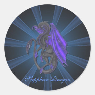 Stickers Dragon Sapphire Bleu